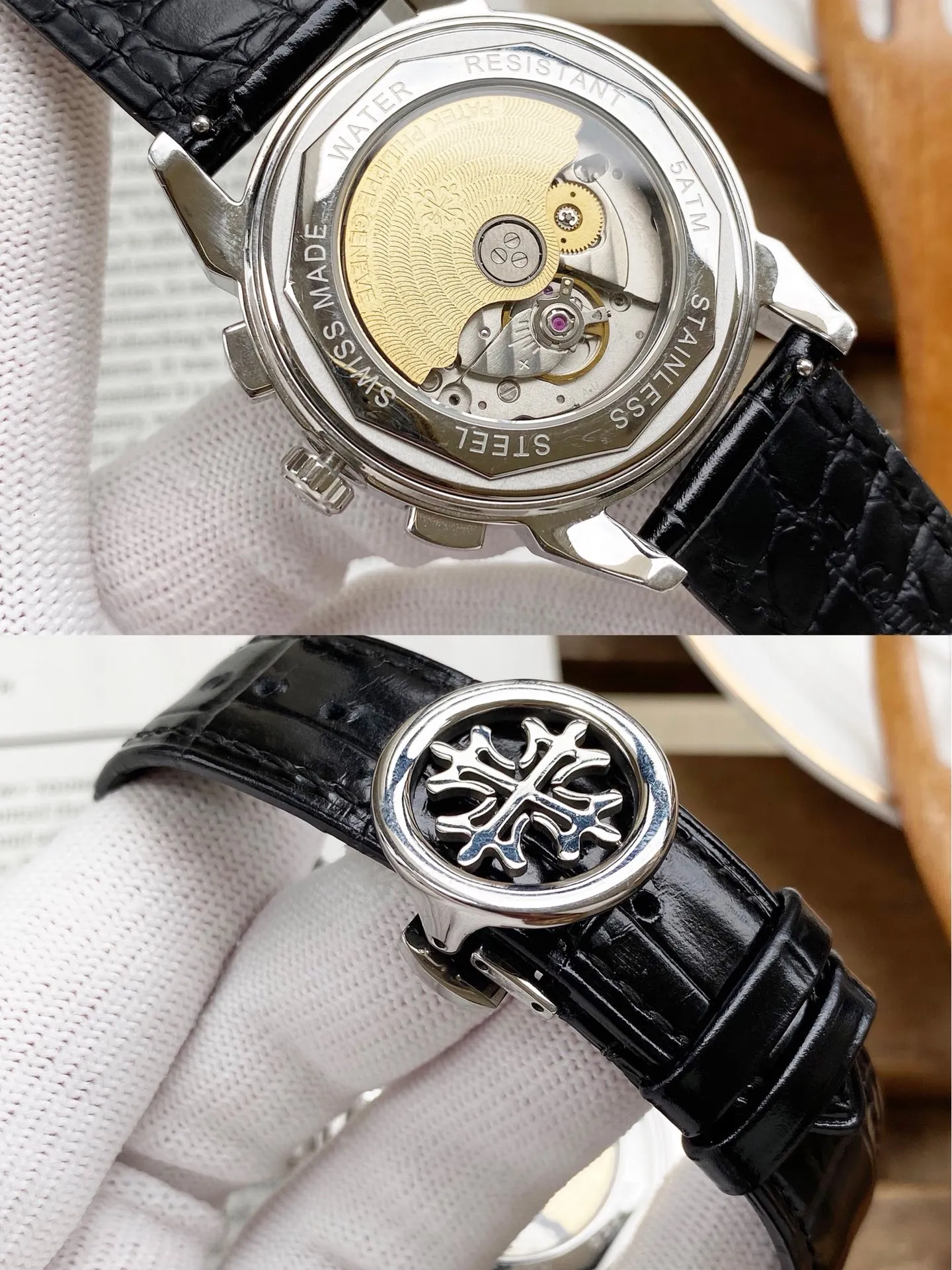 💎 The latest PP style Patek Philippe is equipped with imported 9100 multi-function movement (zero repair) function (24 hours, day of the week, stars, month) imported 316 fine steel! Paired with Italian imported calfskin! Original pin buckle! Size 42mm. Wear-resistant and scratch-resistant sapphire glass! Super waterproof to 50 meters! Simple but not simple! Patek Philippe, you deserve it.